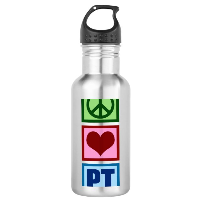 Peace Love PT Water Bottle (Front)