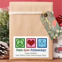 Peace Love Pulmonology Customizable Pulmonologist Rectangular Sticker