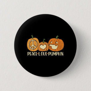 Peace Love Pumpkin Halloween Button