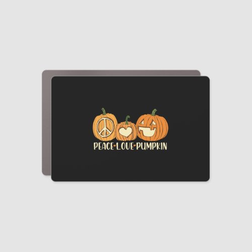 Peace Love Pumpkin Halloween Car Magnet