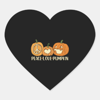 Peace Love Pumpkin Halloween Heart Sticker