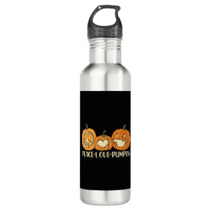 Peace Love Pumpkin Halloween Stainless Steel Water Bottle