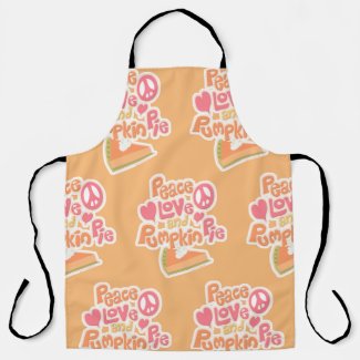 Peace Love Pumpkin Pie Fun Cartoon Pie Motto