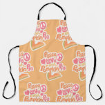 Peace Love Pumpkin Pie Fun Cartoon Pie Motto Apron