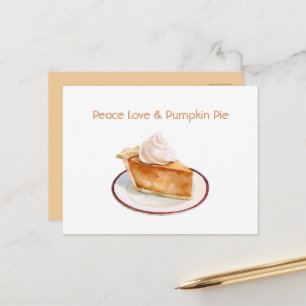 Peace Love & Pumpkin Pie Postcard