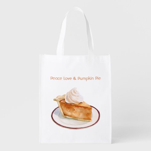 Peace Love & Pumpkin Pie Red Heart Grocery Bag