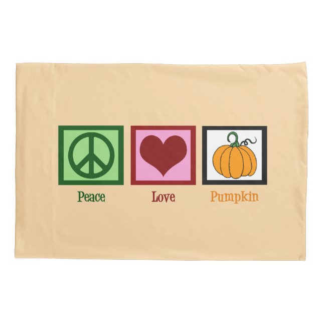 Peace Love Pumpkin Pillow Case (Back)