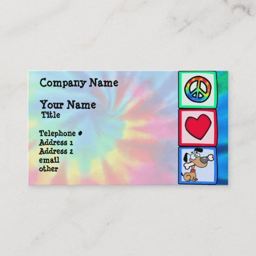 Peace, Love, Puppy Dogs Business Card