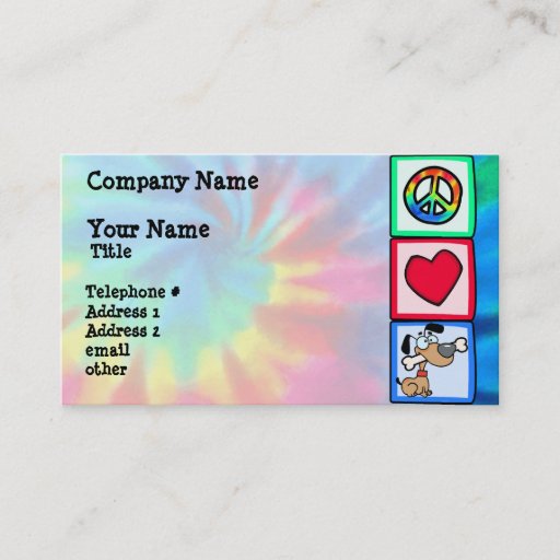 Customizable Peace, Love, Puppy Dogs Business Card