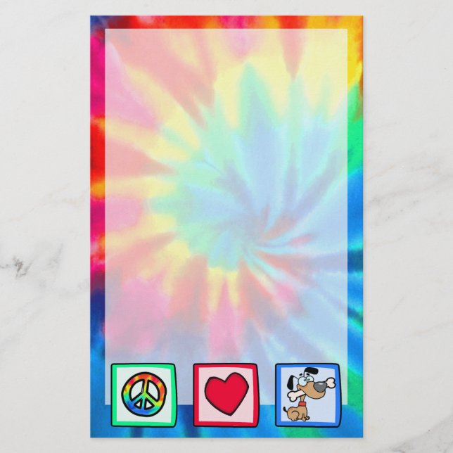 Peace, Love, Puppy Dogs Stationery (Front)