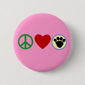 Peace Love Puppy Paws T shirts, Gifts Button