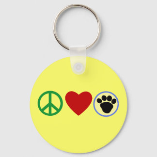 Peace Love Puppy Paws T shirts, Gifts Keychain