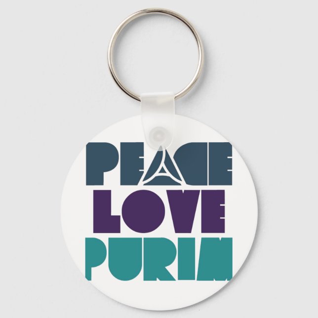 Peace Love Purim Keychain (Front)