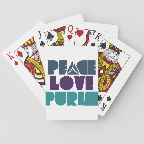 Peace Love Purim Poker Cards
