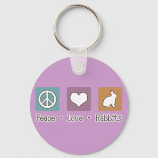 Peace Love Rabbits Keychain