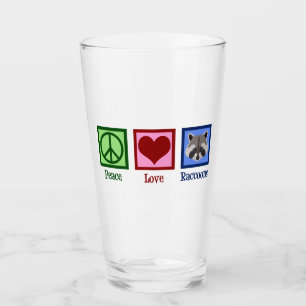 Peace Love Raccoons Glass