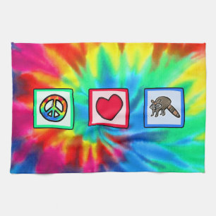 Peace, Love, Raccoons Kitchen Towel