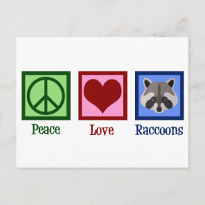 Peace Love Raccoons Postcard