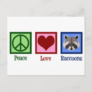 Peace Love Raccoons Postcard