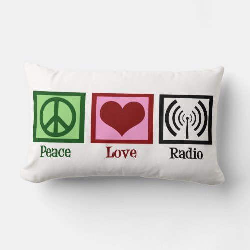 Peace Love Radio Lumbar Pillow
