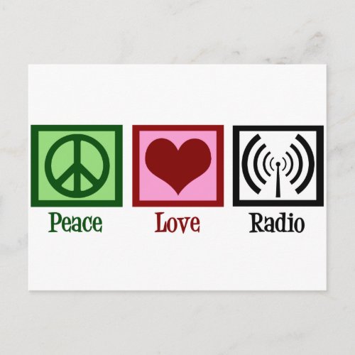 Peace Love Radio Postcard