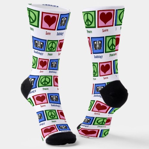 Peace Love Radiology Cute Radiologist Socks