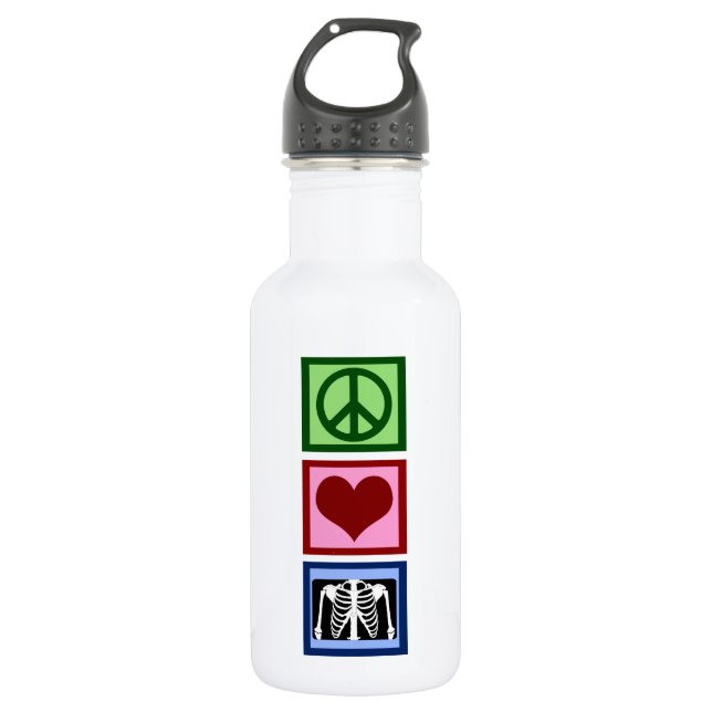 Peace Love Radiology Water Bottle (Front)