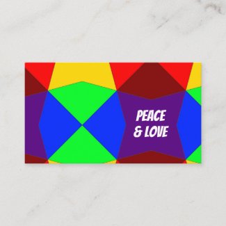 Peace & Love Rainbow Diamond Business Card