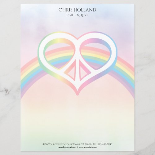 Peace  Love Rainbow Letterhead