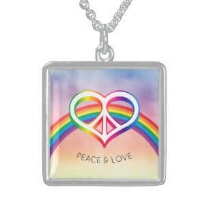 Peace & love Rainbow Necklace