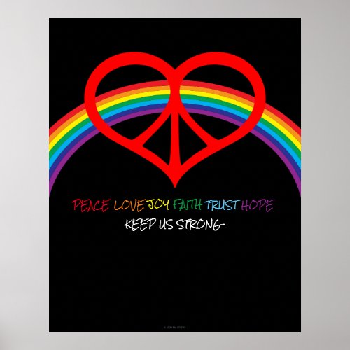 Peace Love Rainbow Poster