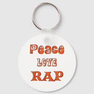 PEACE LOVE RAP KEYCHAIN