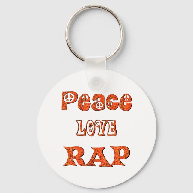 PEACE LOVE RAP KEYCHAIN (Front)