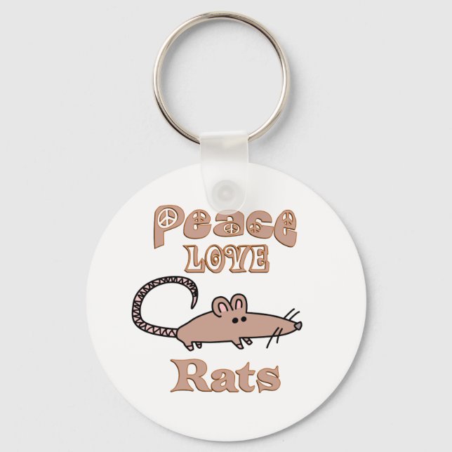 Peace Love Rats Keychain (Front)
