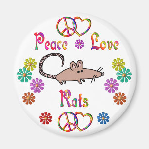 PEACE LOVE RATS MAGNET