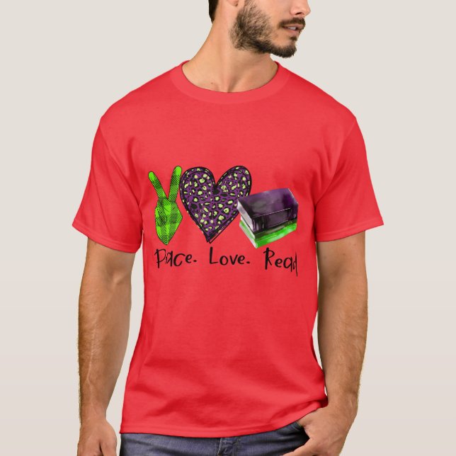 Peace Love Read family T-Shirt (Front)