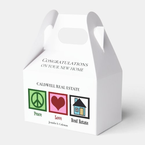 Peace Love Real Estate Custom Housewarming Favor Boxes