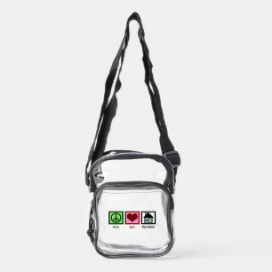 Peace Love Real Estate Cute Realtor Clear Crossbody Bag