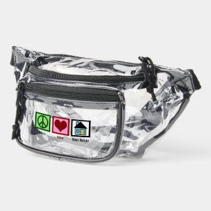 Peace Love Real Estate Cute Realtor Clear Fanny Pack