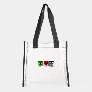 Peace Love Real Estate Cute Realtor Clear Tote Bag
