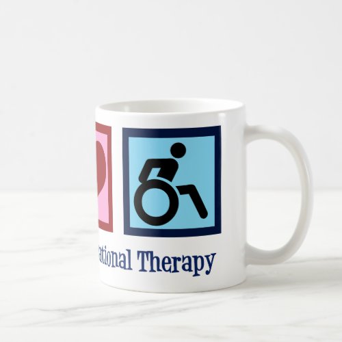 Peace Love Recreational Therapy Cute Therapist Coffee Mug