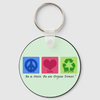 Peace Love Recycle Keychain