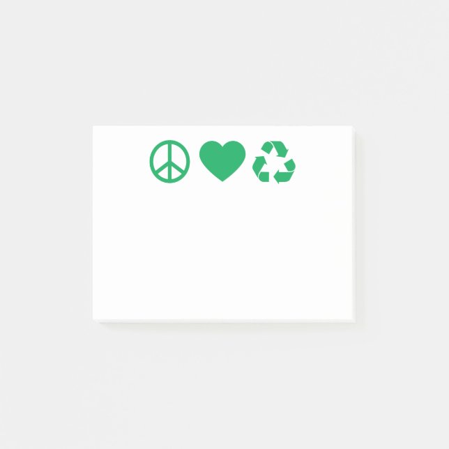 Peace Love Recycle Post-it Notes (Front)