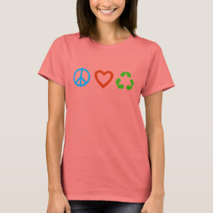 Peace Love Recycle T-Shirt - many colors & styles