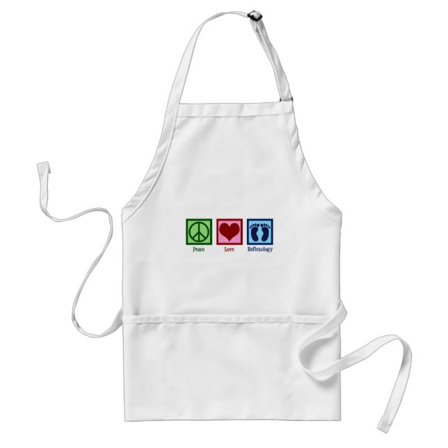 Peace Love Reflexology Adult Apron (Front)