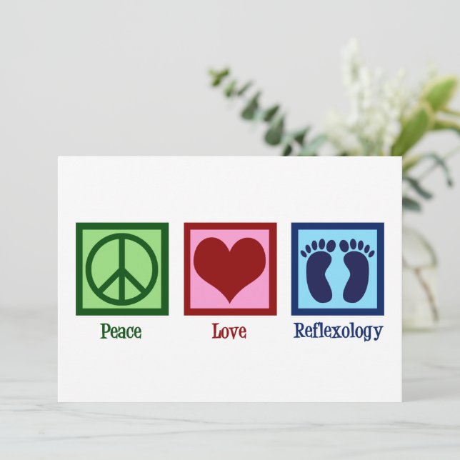 Peace Love Reflexology Christmas Holiday Card (Standing Front)