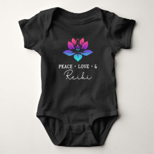 Peace Love Reiki Chakra Spiritual Meditation Baby Bodysuit