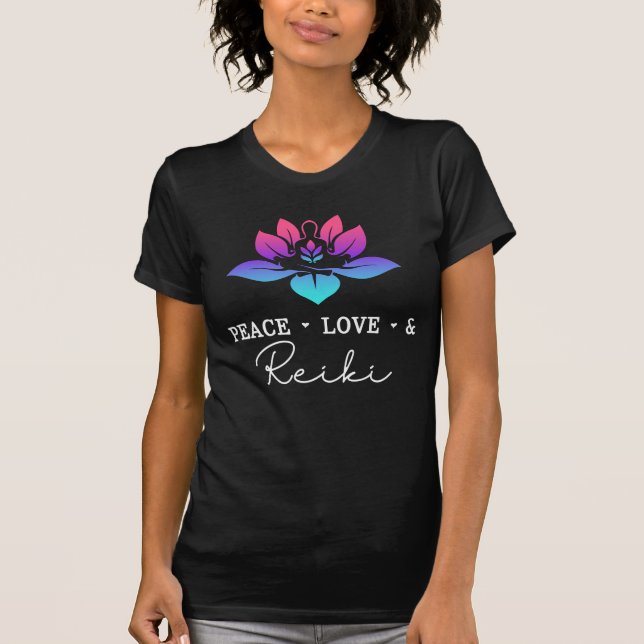 Peace Love Reiki Chakra Spiritual Meditation T-Shirt (Front)