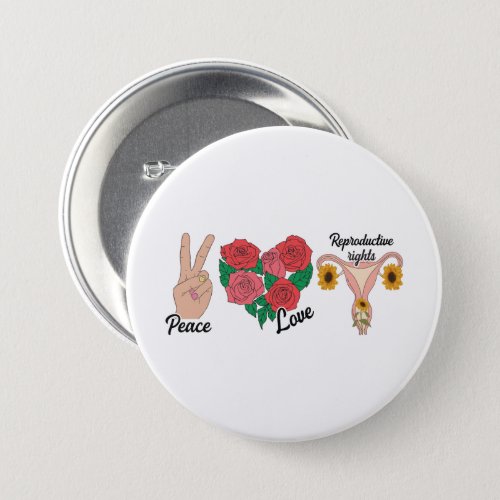 Peace Love Reproductive Rights  Pro_choice Button