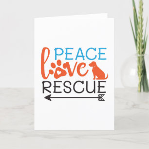 Peace Love Rescue Dogs Thank You Card